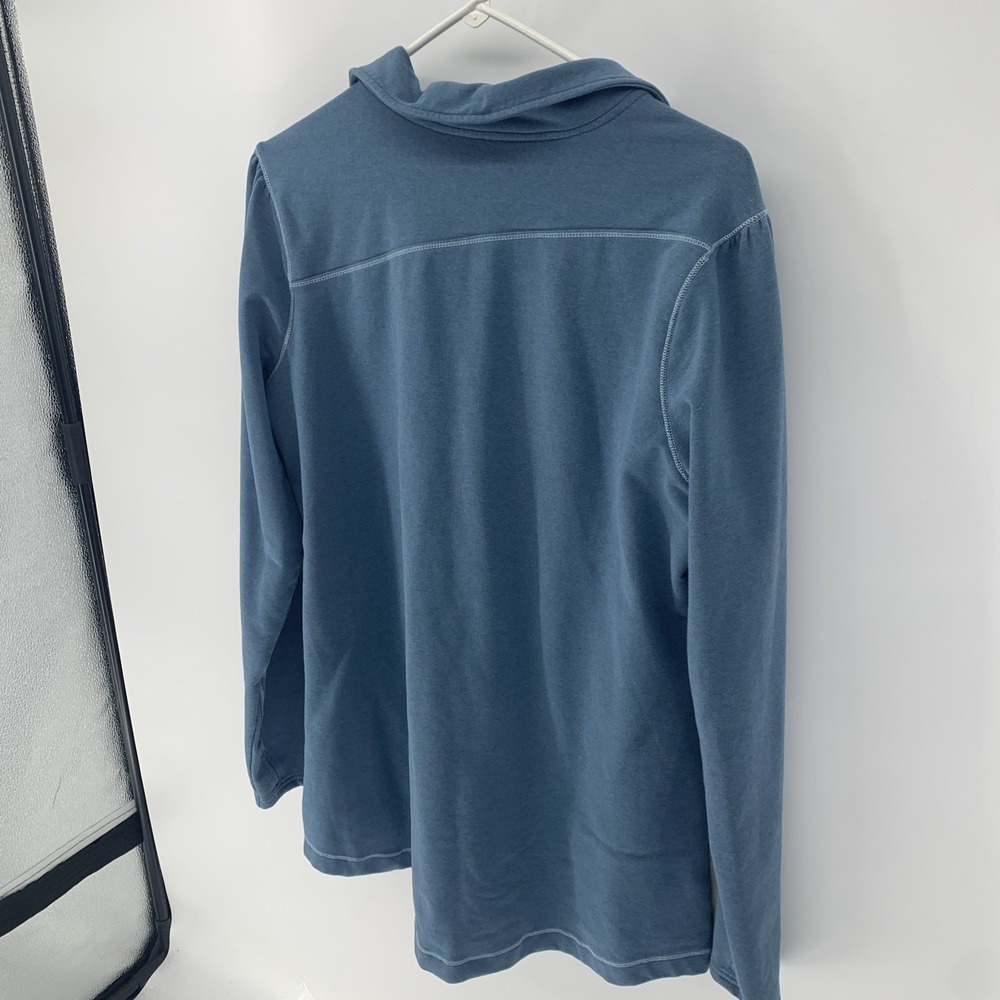 Exofficio Women's Blue 1/2 Zip Pullover Performance Thumb Holes XL No Hood - Picture 8 of 8